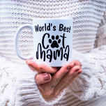 Cute World's Best Cat Mama 1 Photo Paw Print Coffee Mug<br><div class="desc">Cute "cat mama" design with a cat paw print and 1 photo for a gift for cat lovers.</div>