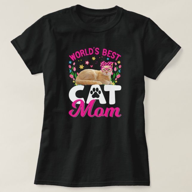 Cute World's Best Cat Mum Mother's Day  T-Shirt (Design Front)