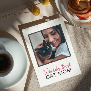 Cute World's Best Cat Mum Photo Mother's Day Card