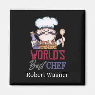 Cute world's best chef add name magnet