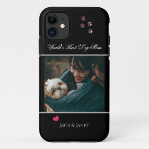 Cute World's Best Mom   Dog Paw with Heart iPhone 11 Case