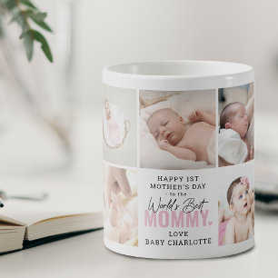 Cute 'Worlds Best Mommy' 1st Mother's Day Pink Coffee Mug
