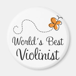 Cute Worlds Best Violinist Orange Magnet