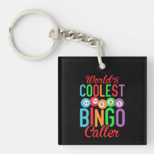 Cute world's coolest Bingo caller word art  Key Ring