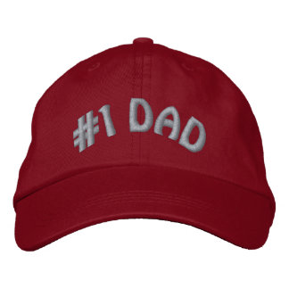 Cute Worlds Greatest Number One #1 Dad Embroidered Hat