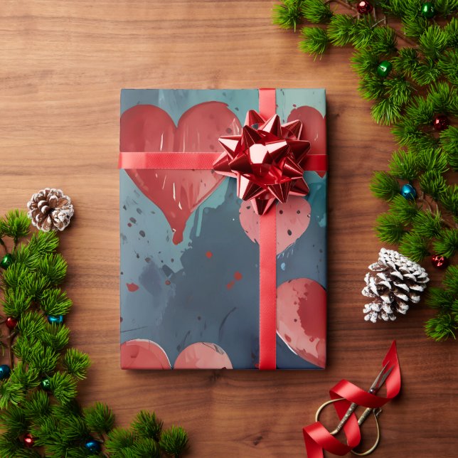 Cute Wrapping Paper Hearts (Holiday Gift)