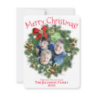 Cute Wreath Photo Frame Merry Christmas Flat
