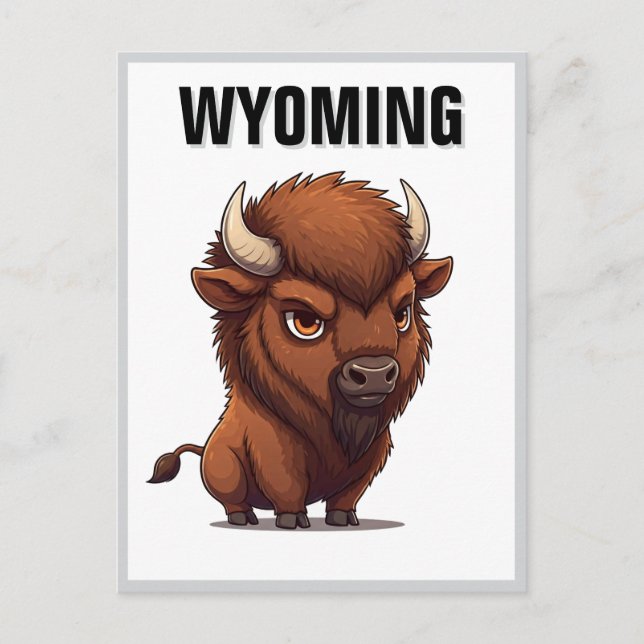 Cute Wyoming Bison Postcard (Front)