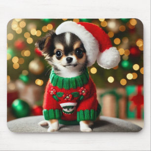 Cute Xmas Chihuahua Mouse Mat