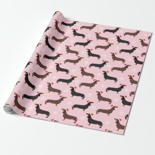 Cute Xmas dachshund Santa Wrapping Paper