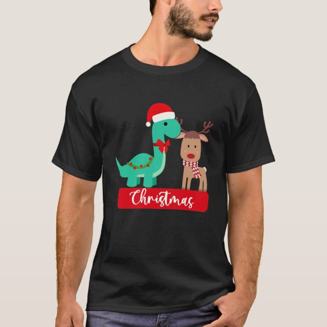 Cute Xmas  Dino 2714png2714 T-Shirt (Front)