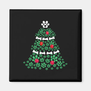 Cute Xmas Dog Paw Christmas Tree Puppy Lovers Men Magnet