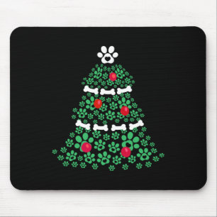 Cute Xmas Dog Paw Christmas Tree Puppy Lovers Men  Mouse Mat