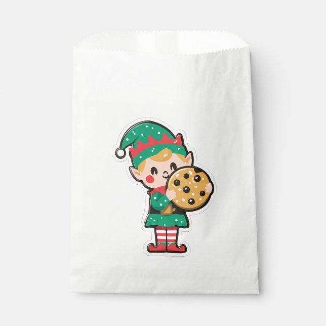 Cute Xmas Elf with Big Cookie Favour Bags (Front)