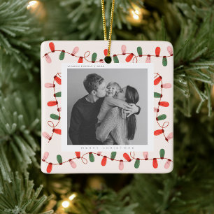 Cute Xmas Family Photo christmas holiday  Ceramic Ornament