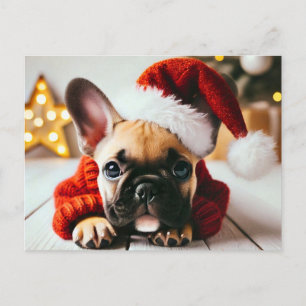 Cute Xmas French Bulldog Holiday Postcard