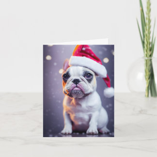 Cute Xmas French Bulldog Puppy Greeting Card