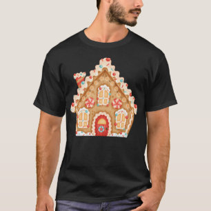 Cute Xmas Gingerbread House Decorated With Pepperm T-Shirt