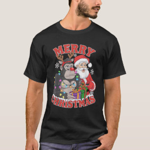 Cute Xmas Gorilla Santa on Gorilla Christmas  T-Shirt