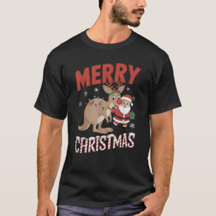 Cute Xmas Kangaroo Santa on Kangaroo Christmas  T-Shirt