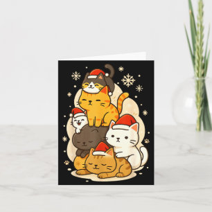 Cute Xmas Kawaii Cats Neko Funny Kitten Lover Anim Card