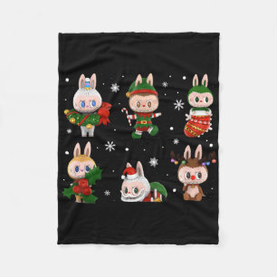 Cute Xmas Labubu Lover Labubu The Monsters Christm Fleece Blanket
