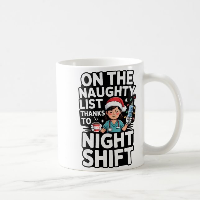 Cute Xmas Night Shift Nurse Christmas For Healthca Coffee Mug (Right)