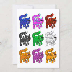 Cute Xmas Pattern Kitten Group Card