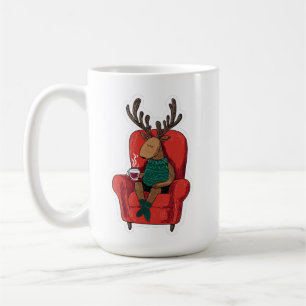Cute Xmas Reindeer Relaxing Coffee Mug