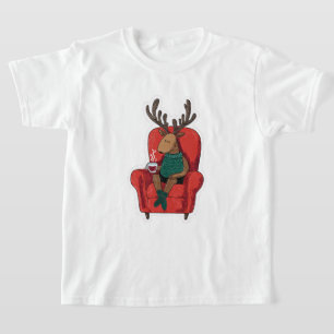 Cute Xmas Reindeer Relaxing T-Shirt