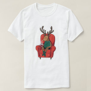 Cute Xmas Reindeer Relaxing T-Shirt
