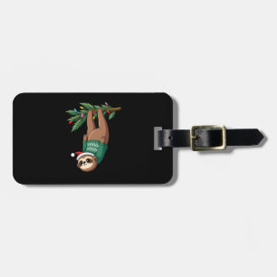 Cute Xmas Sloth Santa Hat Christmas Sloth - Tree L Luggage Tag