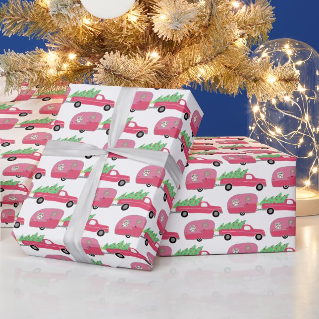 Cute Xmas Trailers RVs Trucks Christmas Holiday  Wrapping Paper (Holidays)