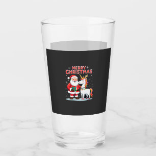Cute Xmas Unicorn Santa on Unicorn Christmas T-Shi Glass