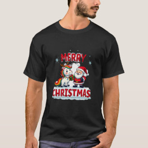 Cute Xmas Unicorn Santa on Unicorn Christmas T-Shi T-Shirt