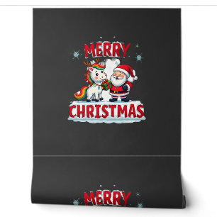 Cute Xmas Unicorn Santa on Unicorn Christmas T-Shi Wallpaper