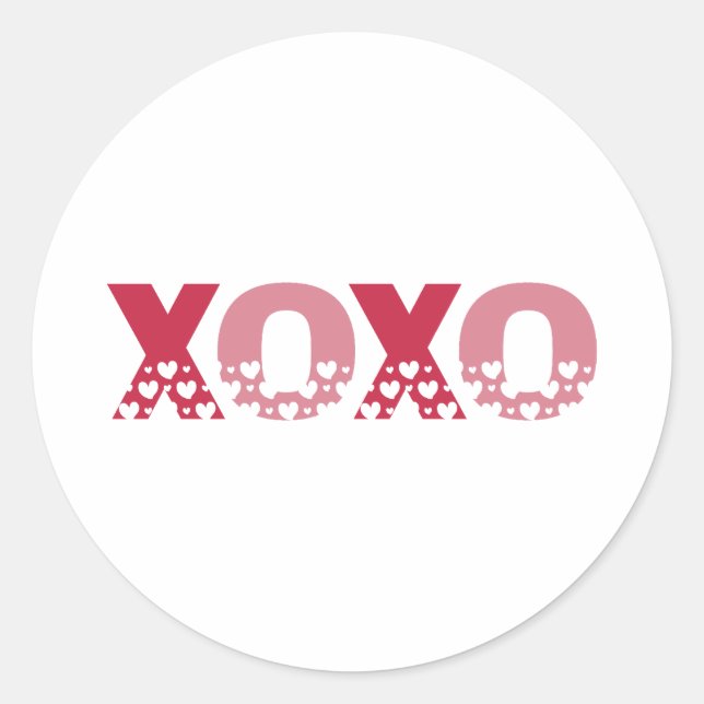 Cute XOXO Hugs and Kisses Elegant Classic Round Sticker (Front)