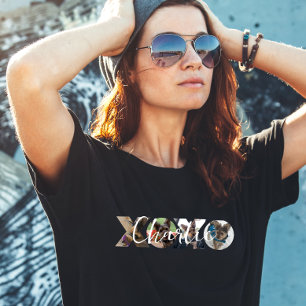 Cute XOXO & Pet Photo Collage,Modern,Minimalist  T-Shirt