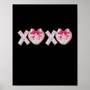 Cute Xoxo Pink Girly Valentine Coquette Bow Floral Poster