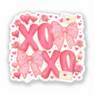 Cute XOXO Valentine Bows Hearts Pink Coquette