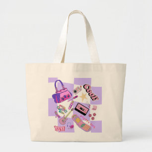 Cute Y2K Aesthetic Pink & Purple Collage Tote Bag