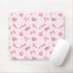 Cute Y2K Coquette Pink Iridescent Sparkle Pattern Mouse Mat
