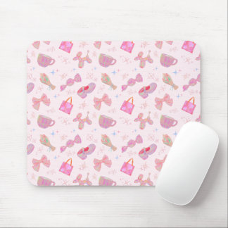 Cute Y2K Coquette Pink Iridescent Sparkle Pattern Mouse Mat