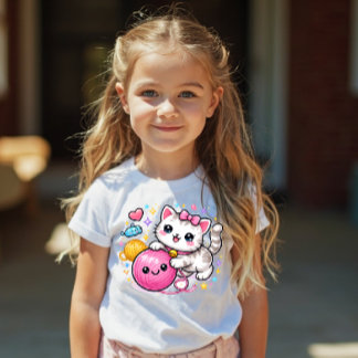 Cute Y2K Kitty Sparkle Toddler Tee