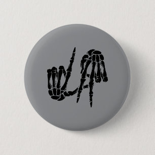 Cute Y Los Angeles Hand Sign Skeleton La Gift 6 Cm Round Badge