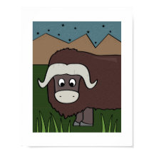 Cute Yak Illustration - Farm & Mountain Animal Art