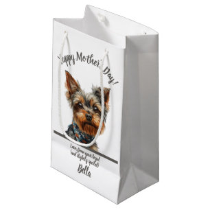 Cute Yappy Yorkie Mother's Day  Small Gift Bag