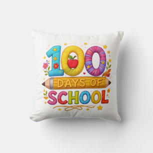 Cute Yarn 100 Days of School Teacher Girls T-Shirt Cushion