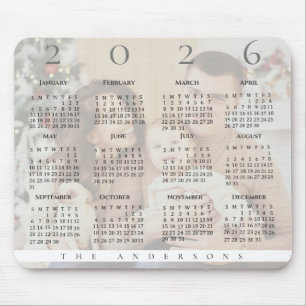 Cute Year 2021 Calendar Family Photo Mouse Mat