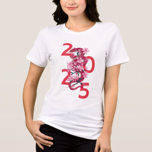 Cute Year Of The Snake 2025   Chinese Zodiac Snake Tri-Blend Shirt